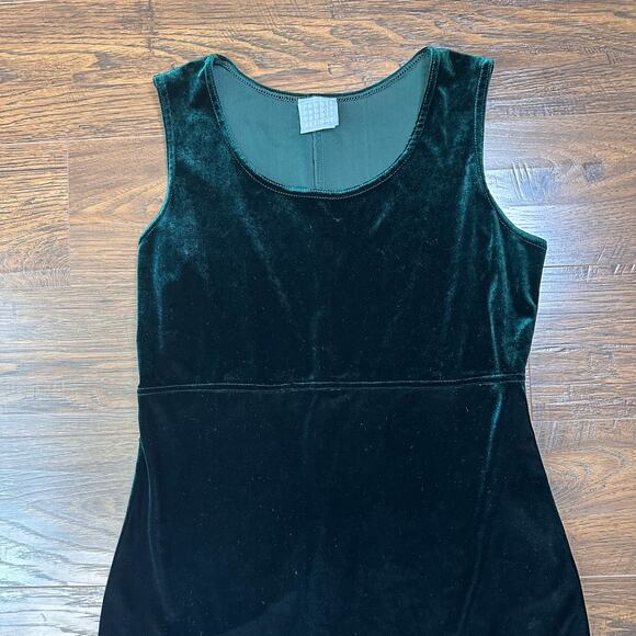 Rabbit Rabbit Rabbit Designs 90s VTG Green Velvet Formal Maxi Dress Womens 12 - Picture 11 of 11